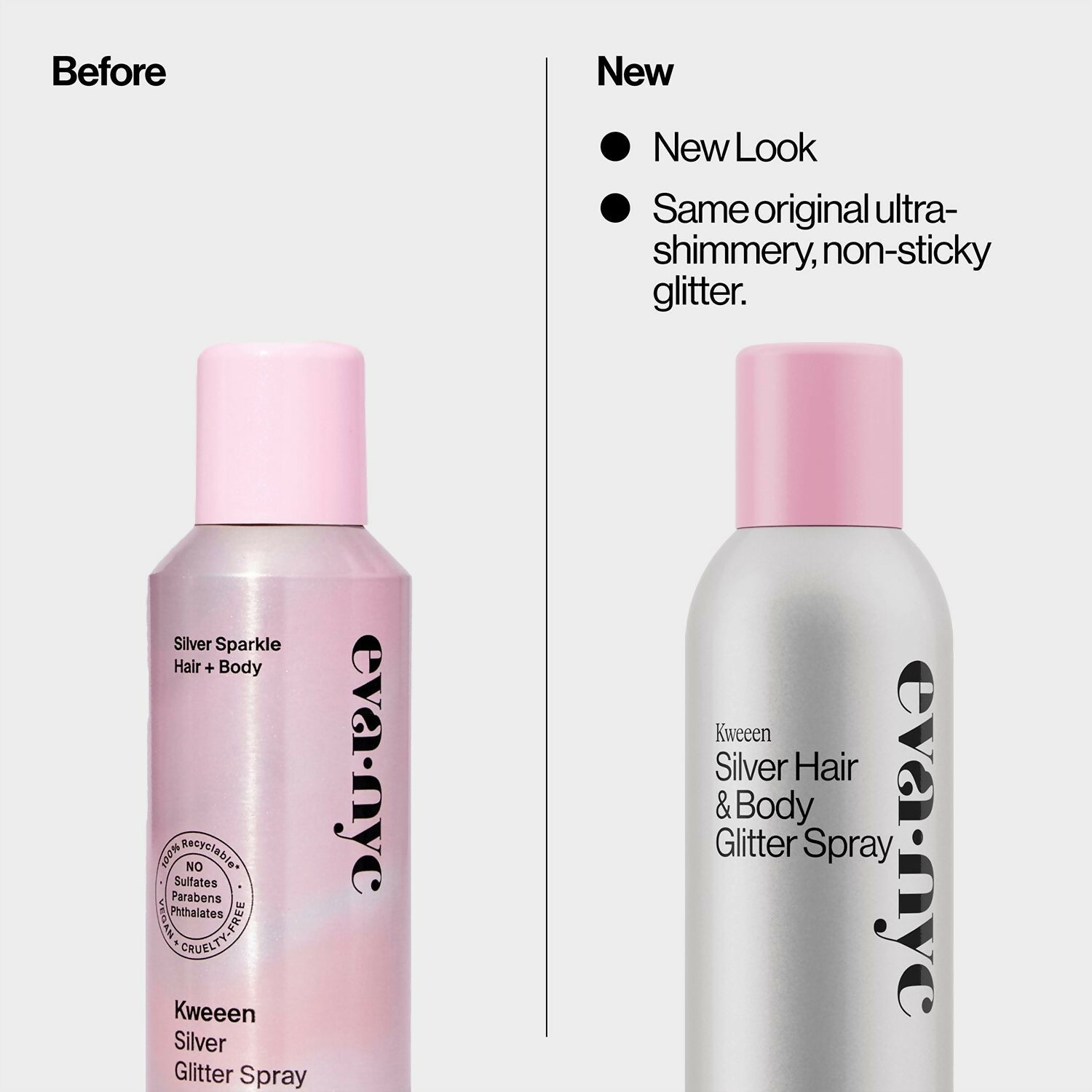 Kweeen Silver Hair & Body Glitter Spray 4.9 oz