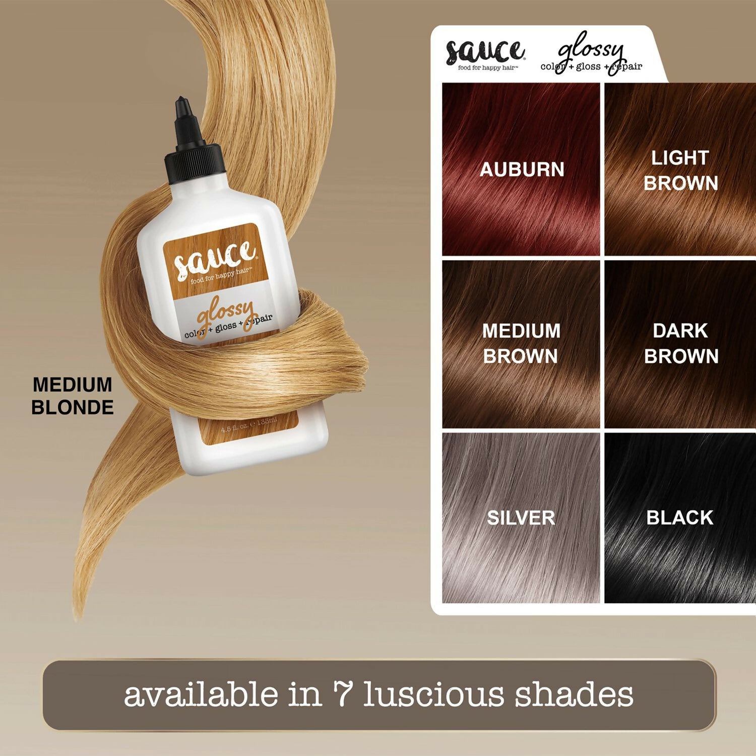 Medium Blonde Glossy Color & Gloss & Repair Semi Permanent Hair Gloss