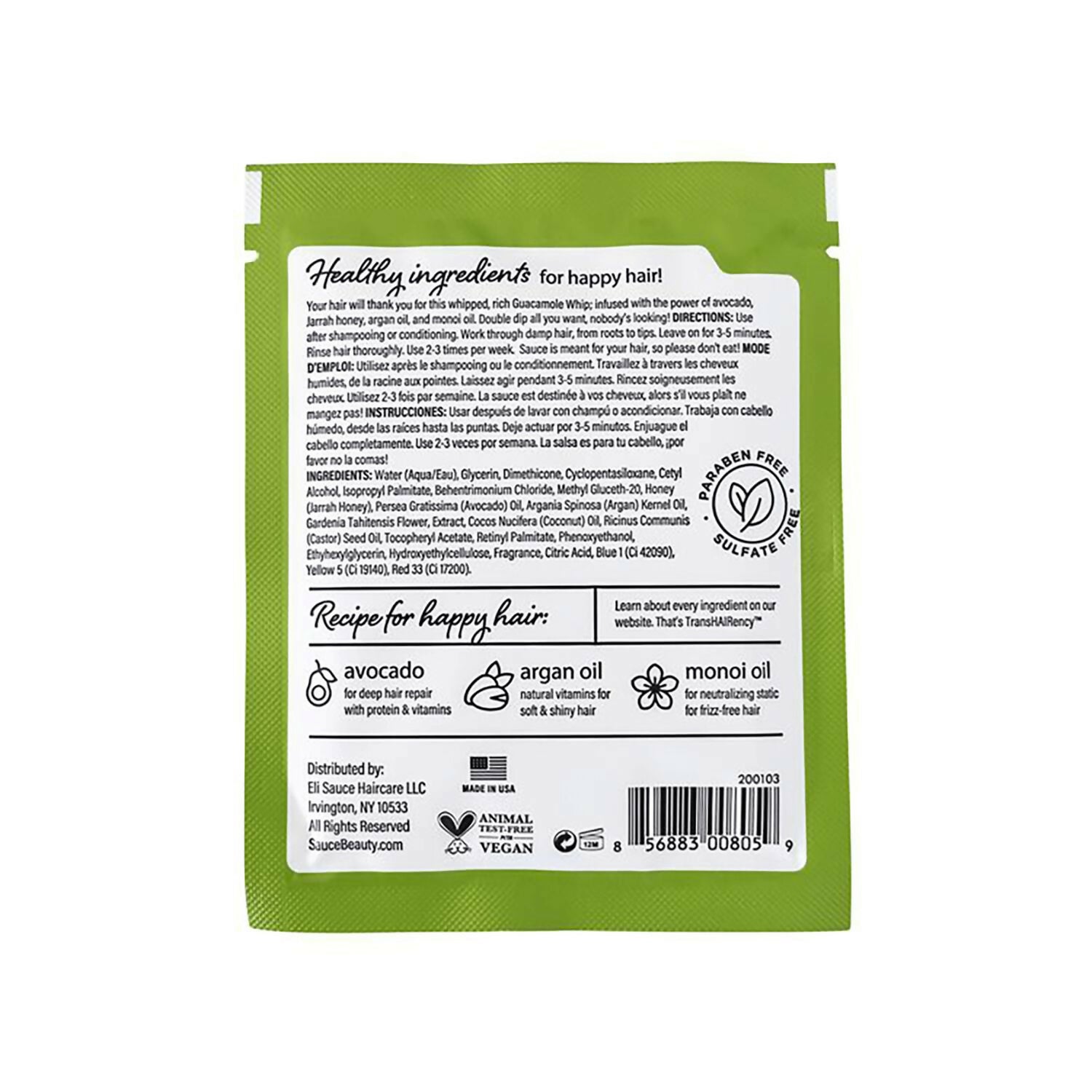 Guacamole Whip Deep Moisture Hair Mask Packette